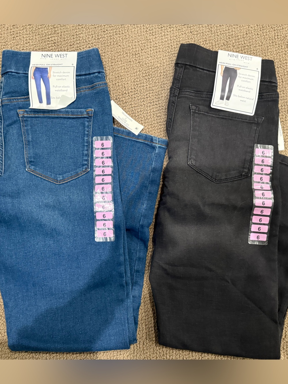 Nine West Blue and Black Skinny Jeans Duo